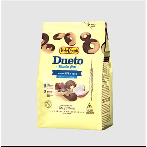 imagem de Biscoito FINO DUETO Chocolate E COCO VALE D OURO 200G