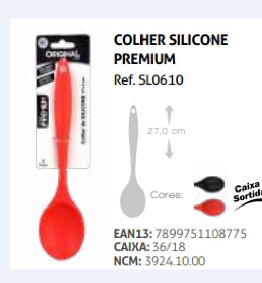 imagem de COLHER SILICONE PREMIUM ORIGINAL 27CM