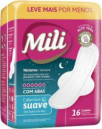 imagem de Absorvente MILI NOTURNO SUAVE com ABAS L16P14