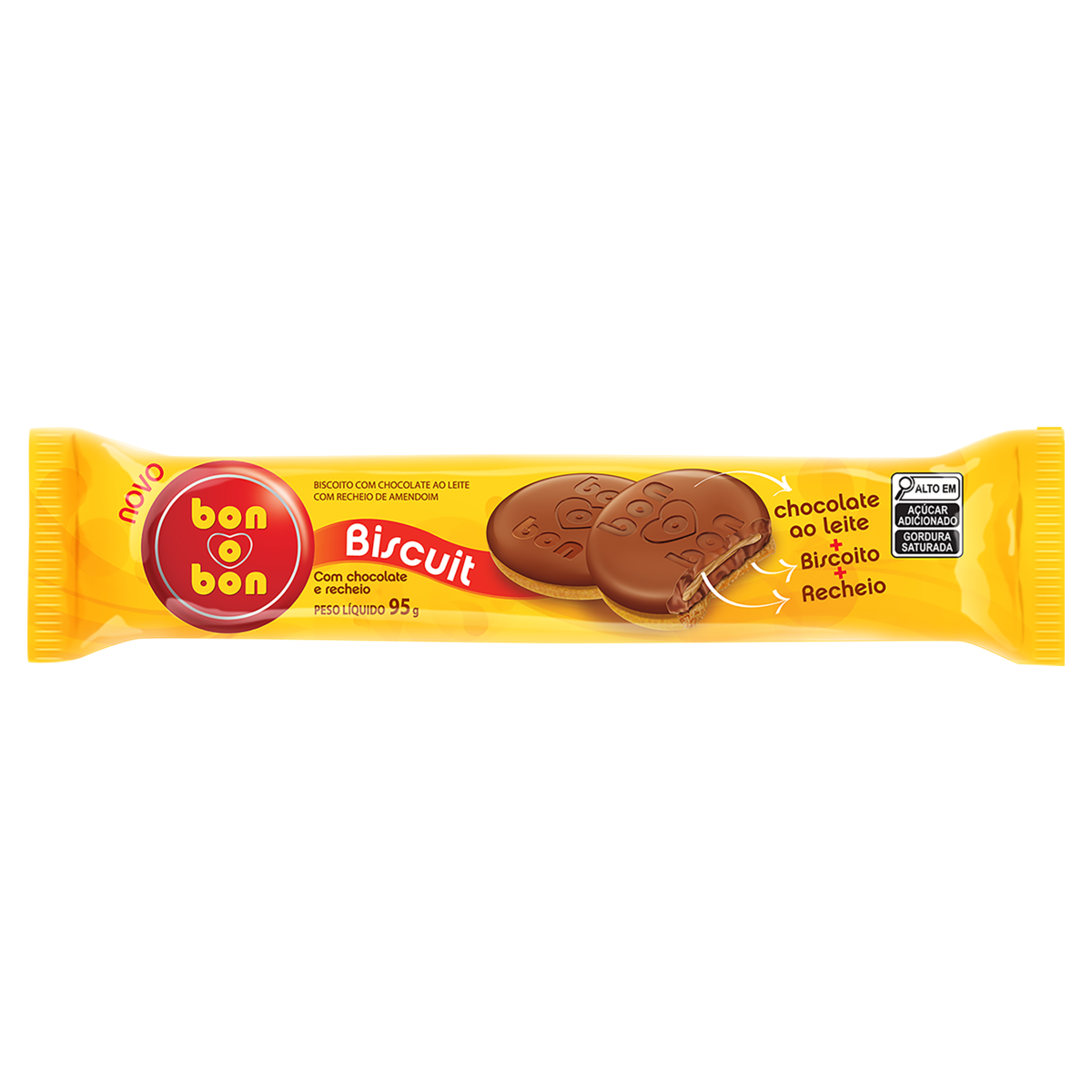 imagem de ARCOR BISCUIT BONOBON RECH AMENDOIM 95GR