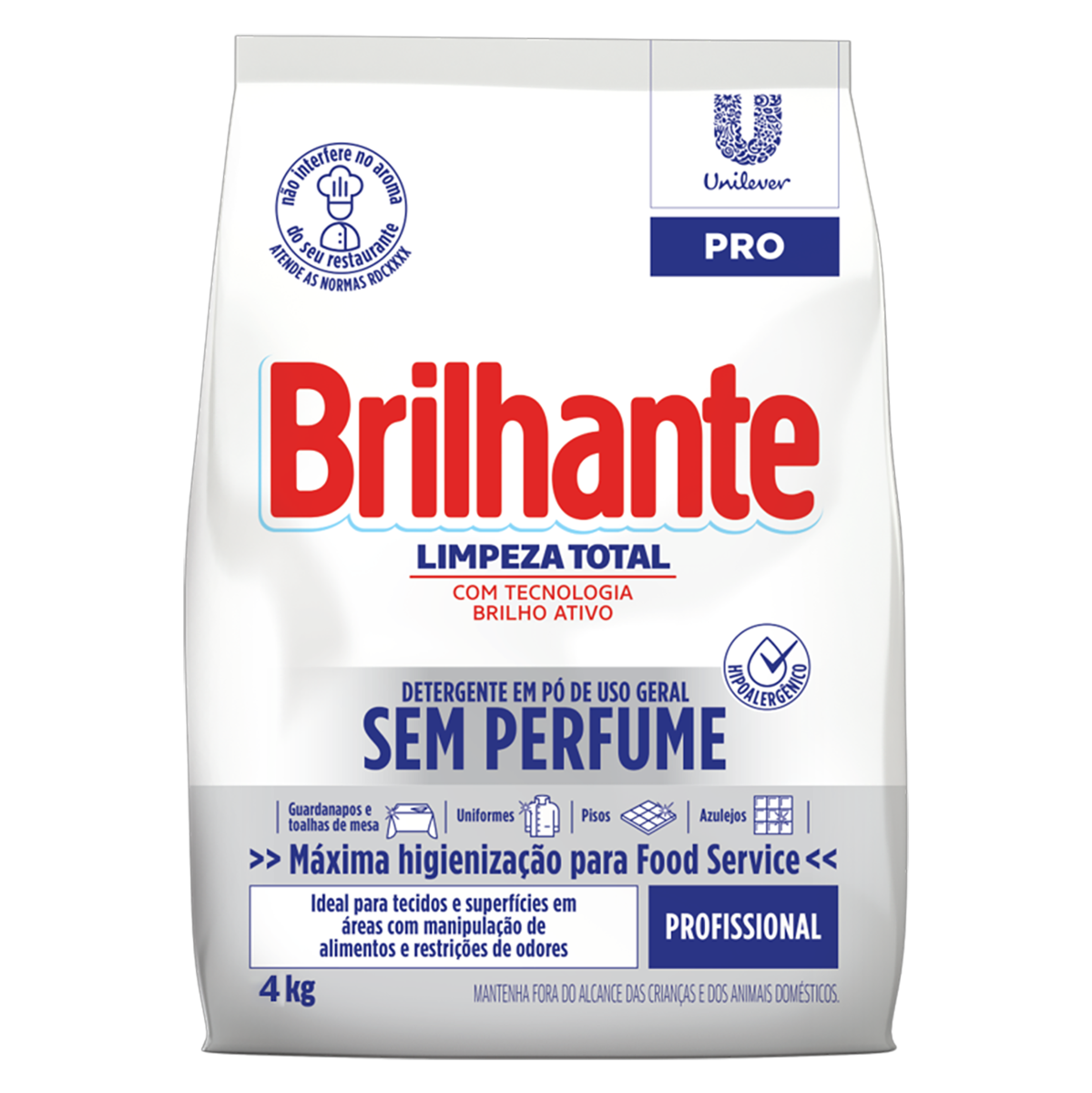 imagem de DET Pó BRILHANTE S/PERFUME 4KG