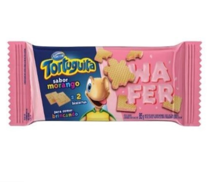 imagem de Biscoito TORTUGUITA WAFER MORANGO 85GR