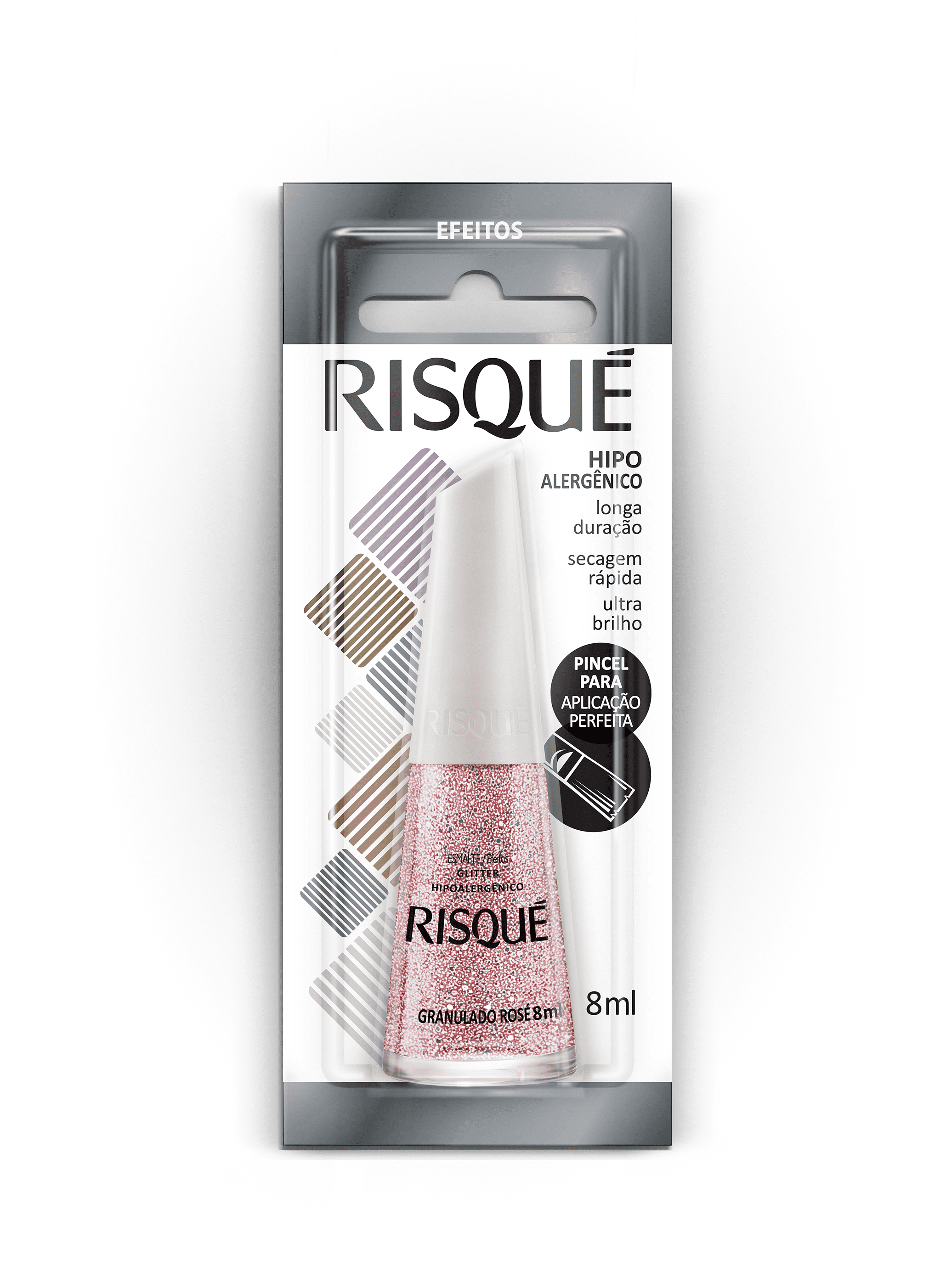 imagem de ESMALTE RISQUE EFEITOS GRANULADO ROSE 8ML